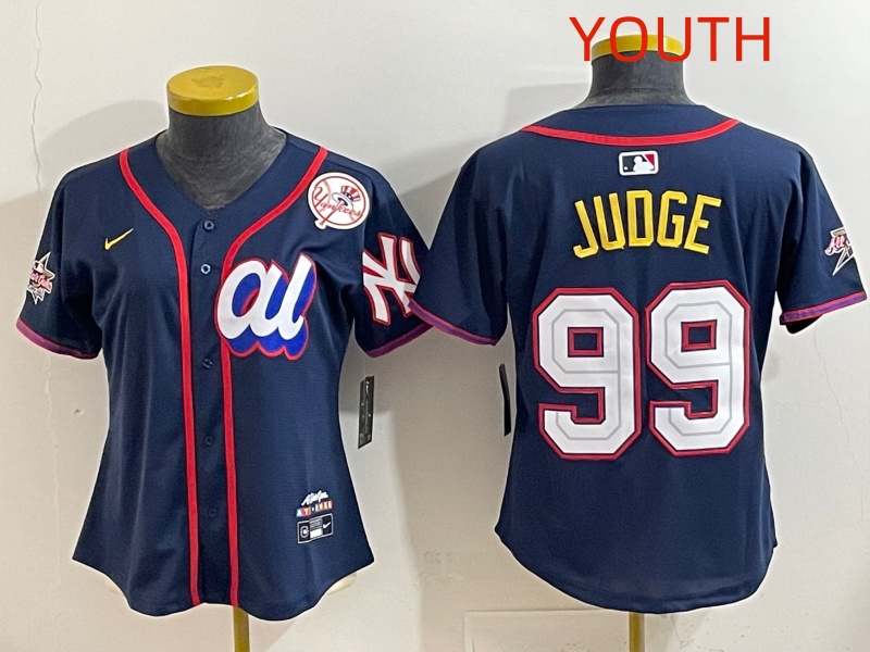 Youth 2025 New York Yankees #99 Judge dark Blue All star Nike MLB Jersey style 003->youth mlb jersey->Youth Jersey